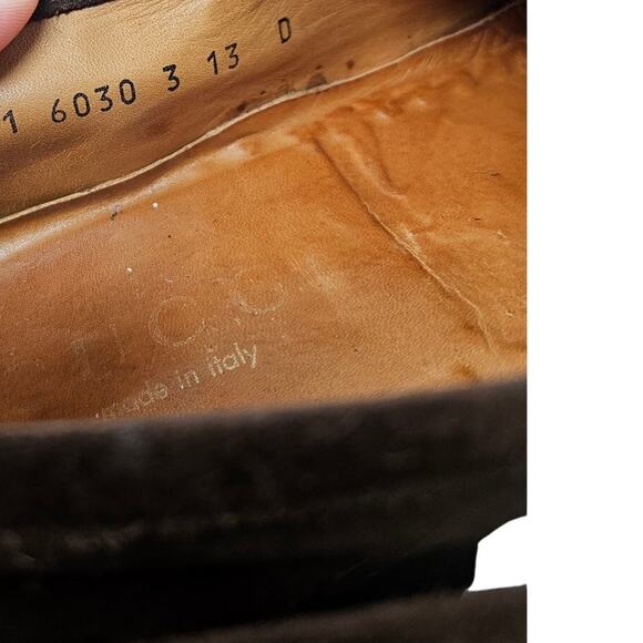 Vintage Gucci 13 Dark Brown Lug Horsebit Suede Loafer Career Classic Academia - Picture 3 of 6